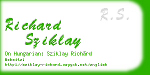 richard sziklay business card