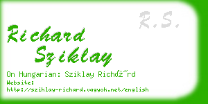 richard sziklay business card